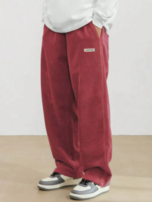 Men's Wide Drawstring Pants – Relaxed Straight Fit