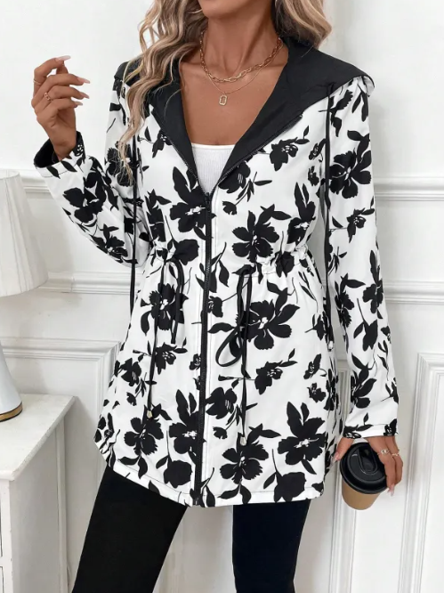 Women's Hooded Reversible Jacket - Casual double-sided design