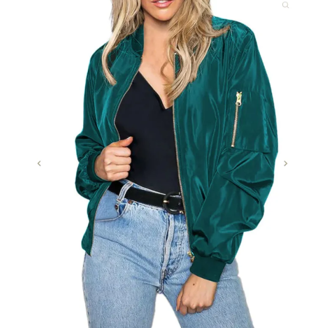 Women’s Bomber Jacket – Zipped Round Neckline