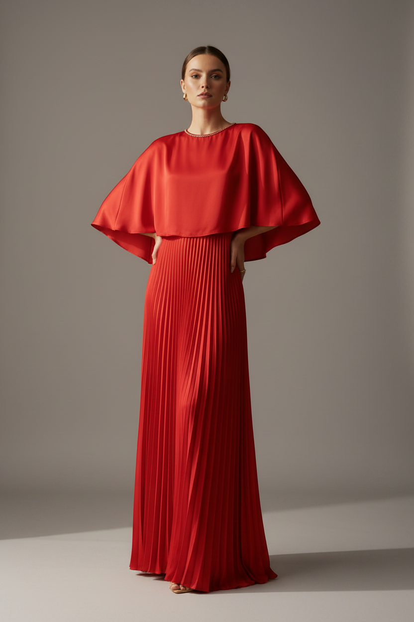 Women's Maxi Dress with Batwing Sleeves, Relaxed Fit.