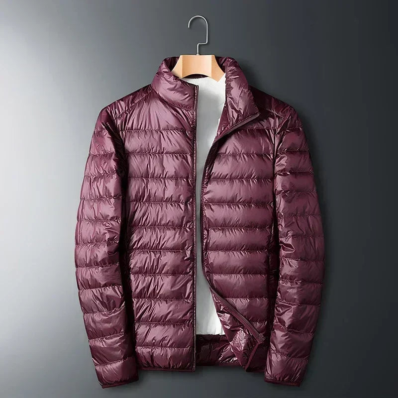 Men's Lightweight Down Jacket – Compact Quilted Travel Coat