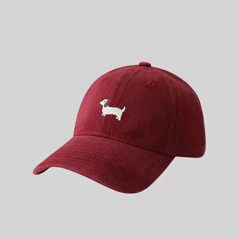 Women's Cotton Cap – Embroidered Dachshund Pattern