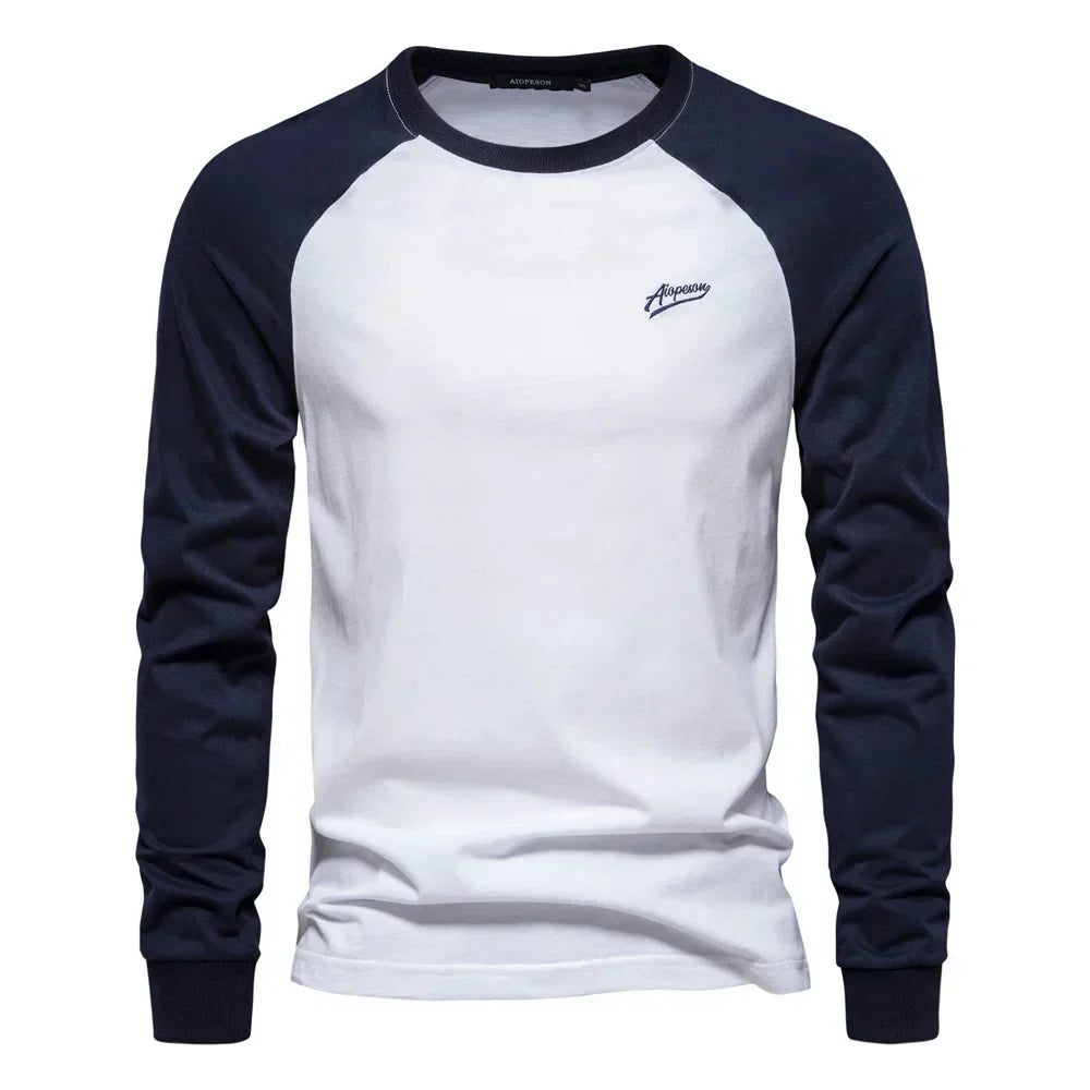 Men's Cotton Raglan Sleeve Shirt – Round Neck Casual Fit