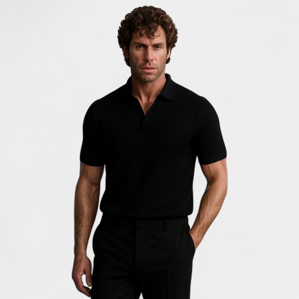 Cotton Polo Without Buttons - Riviera Elegance