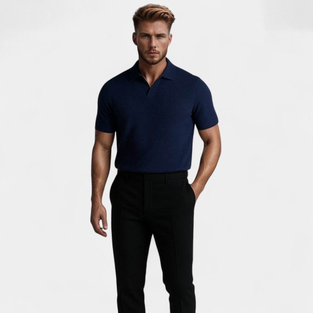 Cotton Polo Without Buttons - Riviera Elegance