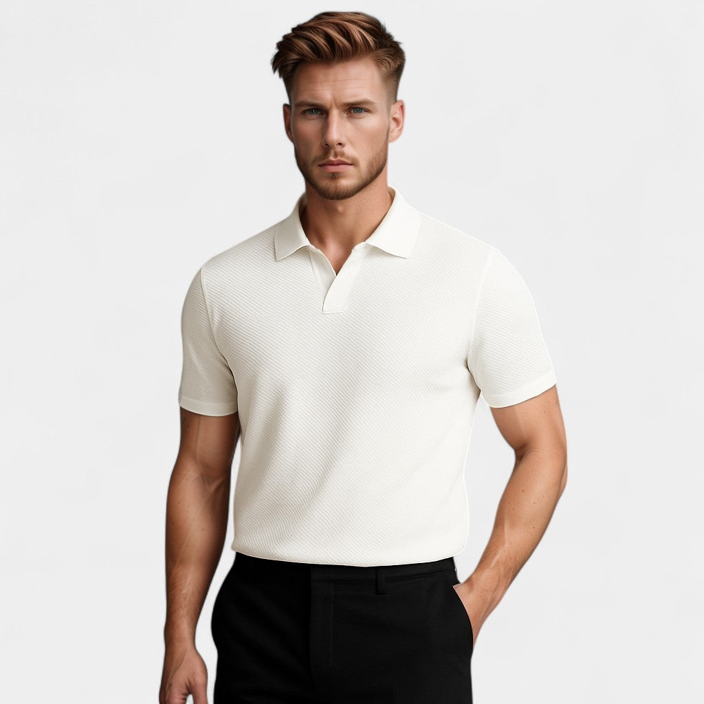 Cotton Polo Without Buttons - Riviera Elegance