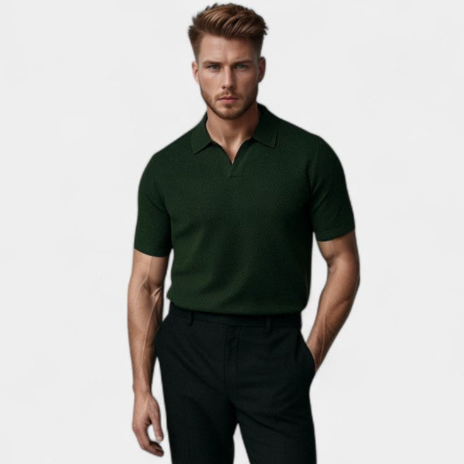Cotton Polo Without Buttons - Riviera Elegance