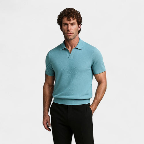 Cotton Polo Without Buttons - Riviera Elegance