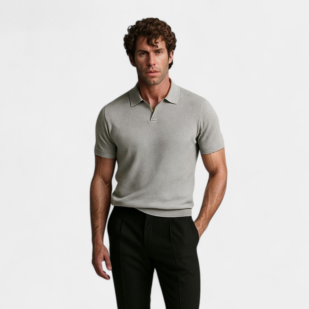 Cotton Polo Without Buttons - Riviera Elegance