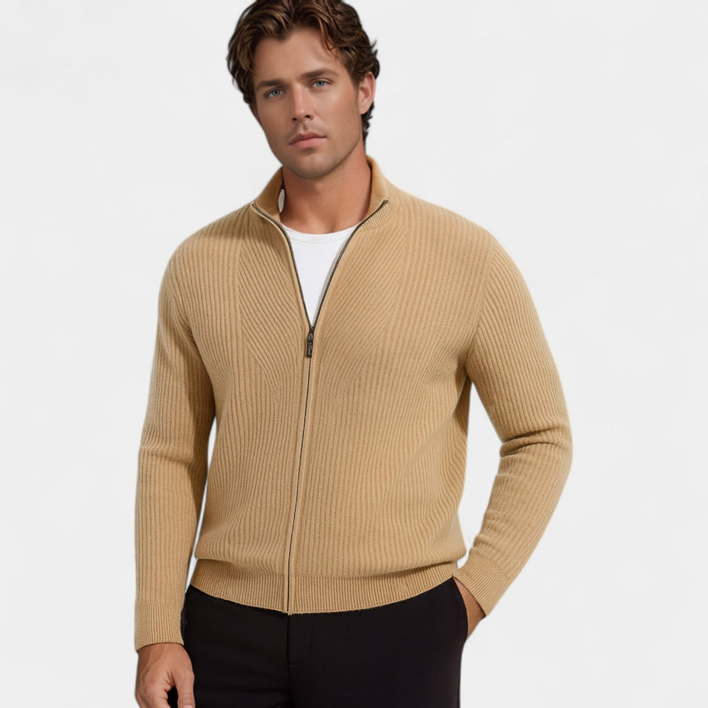 Men's Pure Cashmere Cardigan – Thick Knit, Casual Style