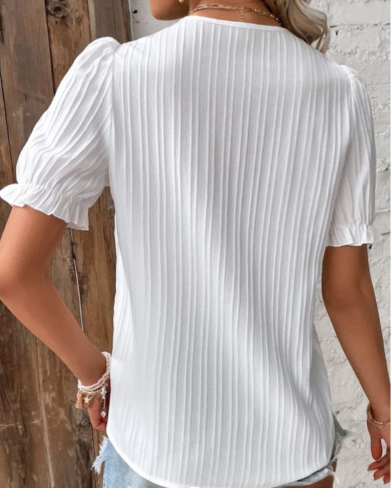 Women's V-Neck Lace Blouse – Light and Elegant Loose Fit