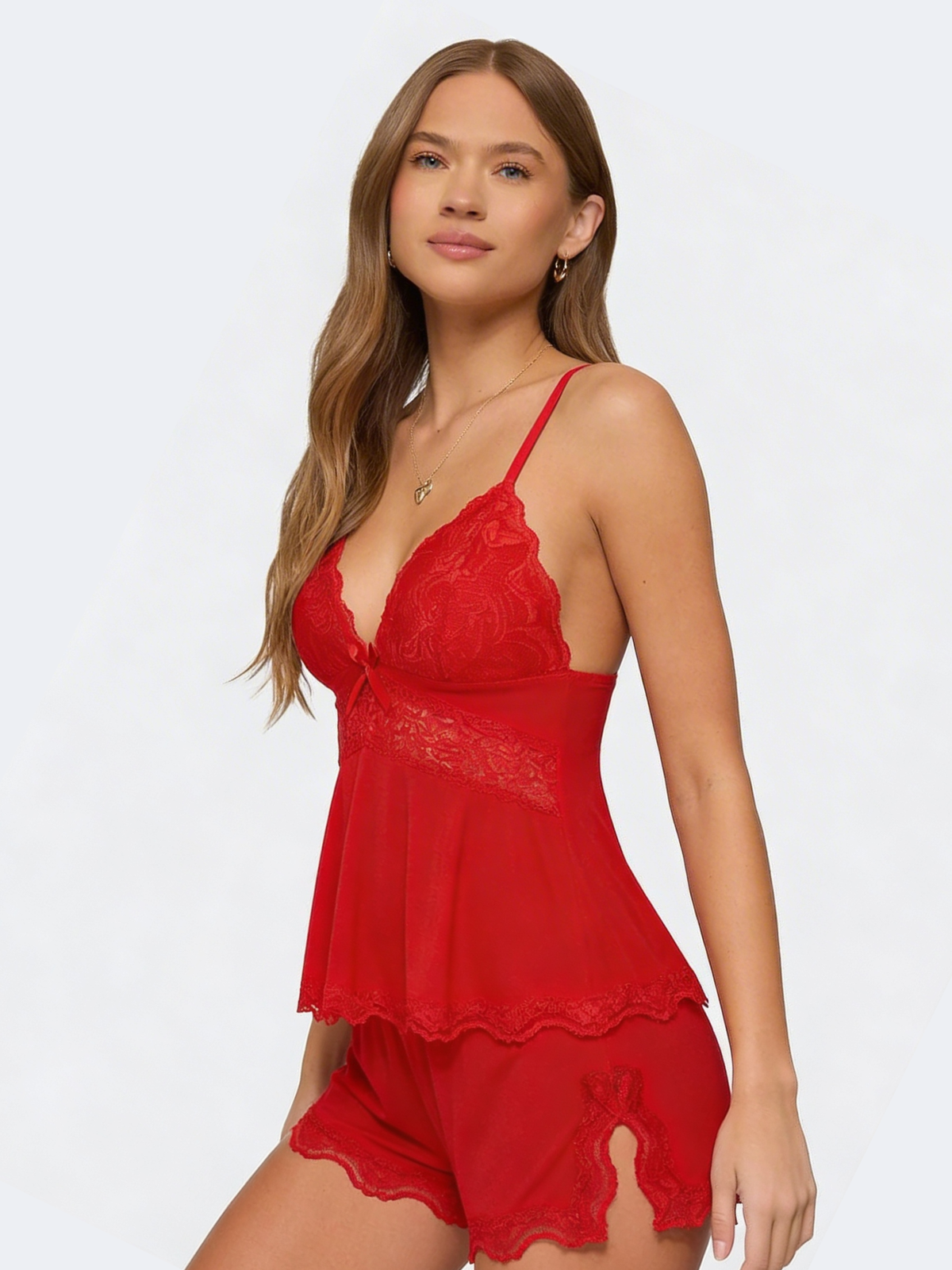 Women's Lace Camisole and Shorts Set – Comfort and Elegance