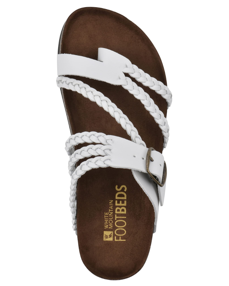 Women's Woven Thong Sandals – Adjustable Buckle & Molded Comfort Sole