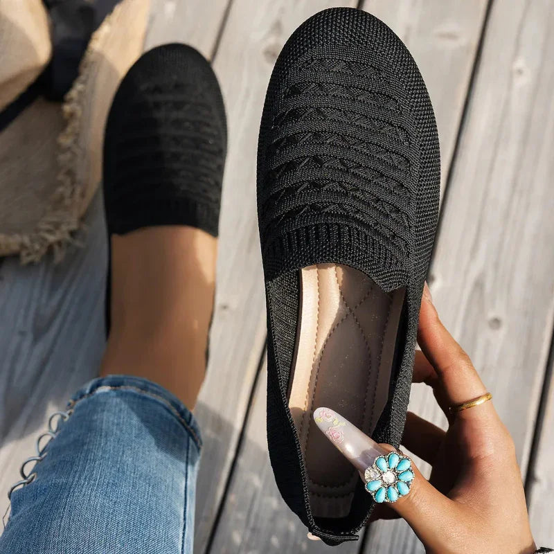Women’s Orthopaedic Mesh Loafers – Easy Slip-On Round Toe Flat Sole