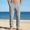 Men's Relaxed Linen Trousers – Straight Cut with Elasticated Waist