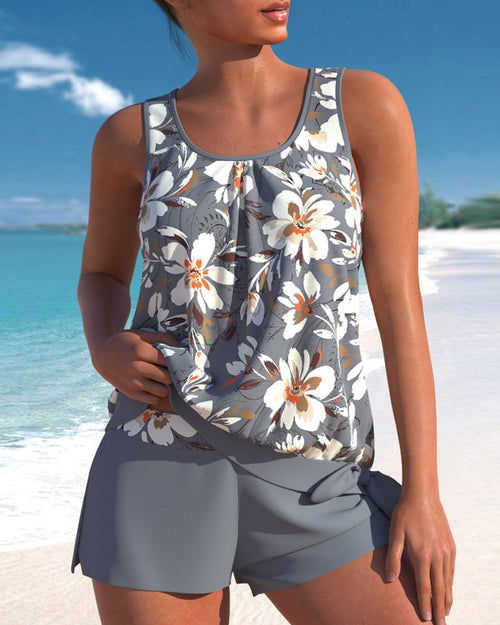 Floral Women's Tankini – Loose and Feminine Two-Piece Set