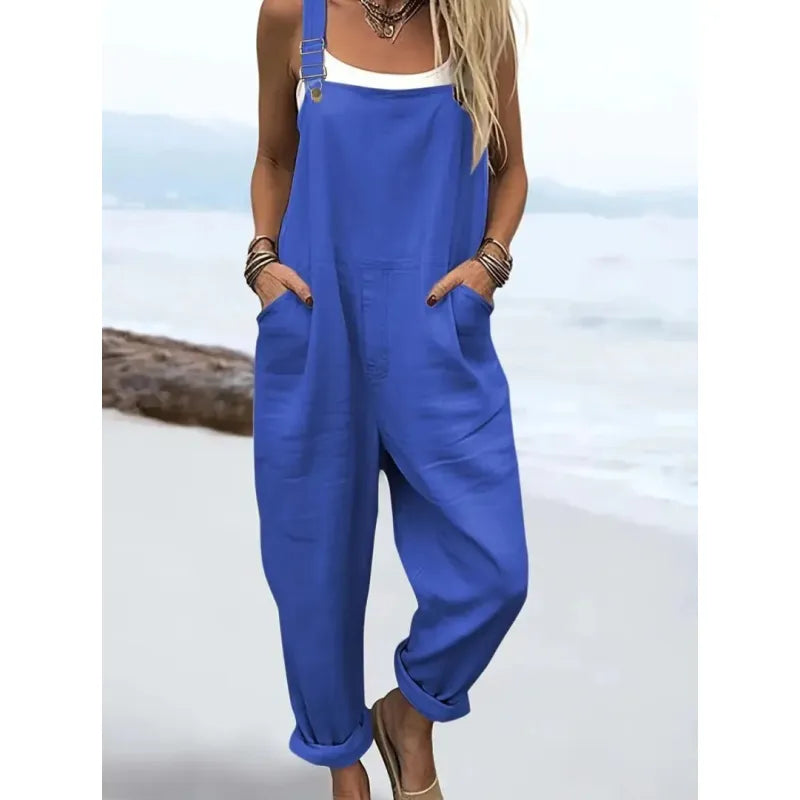 Women's Jumpsuit with a Loose Fit – Artistic Retro Print