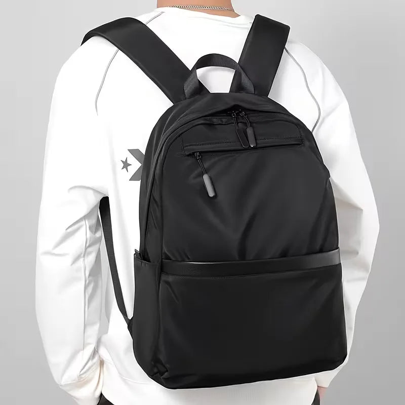 Men's Structured Fabric Backpack – Waterproof and Multi-Pocketed