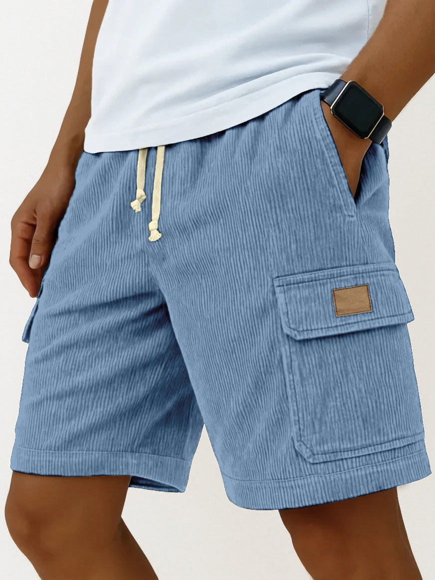 Men's Short Cargo in Corduroy – Elastic Waist with Drawstring