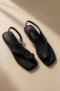 Women’s Flat Square-Toe Sandals – Minimalist Retro Silhouette