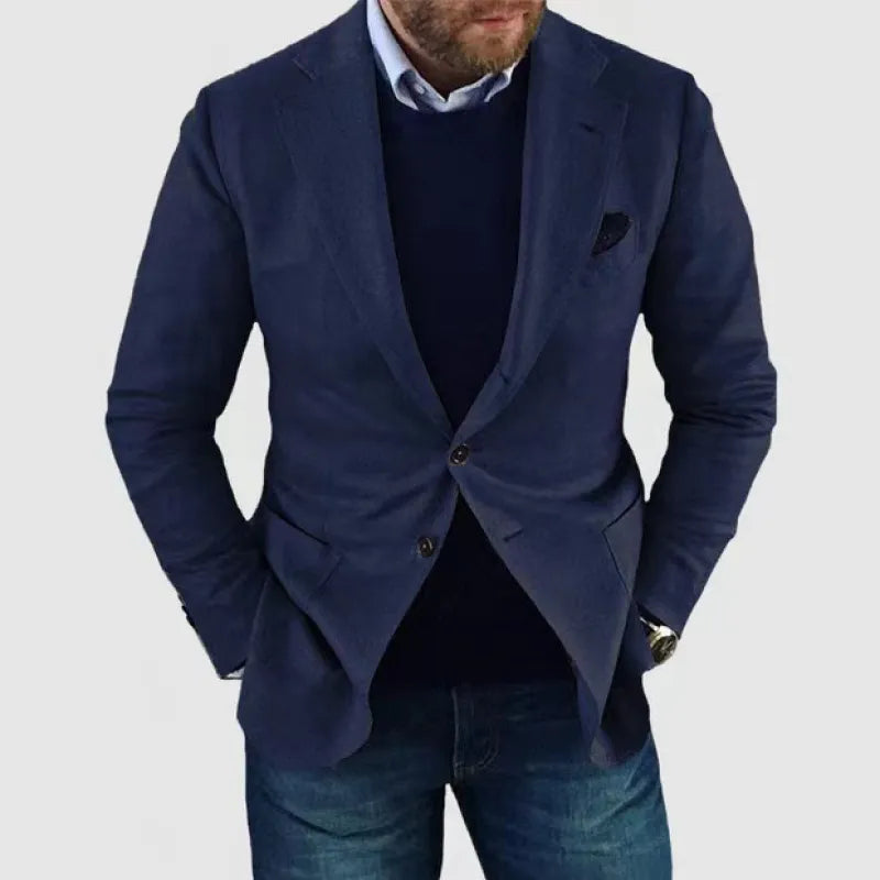 Men’s Slim Printed Jacket – Double-Buckle Detail