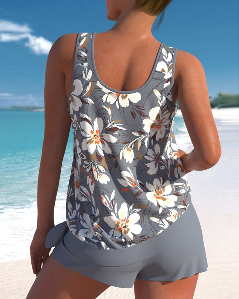 Floral Women's Tankini – Loose and Feminine Two-Piece Set