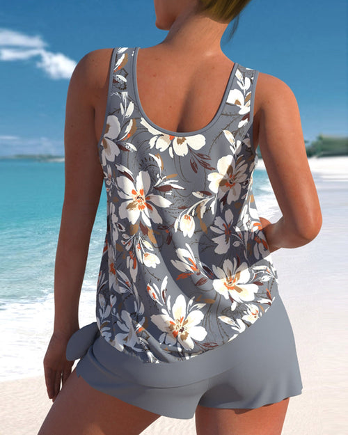 Floral Women's Tankini – Loose and Feminine Two-Piece Set