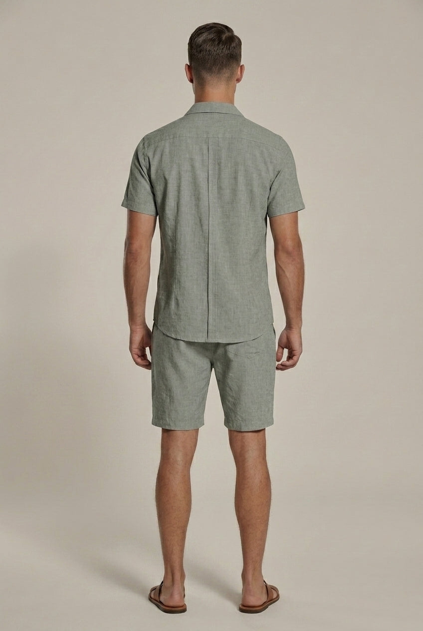 Men's Linen Set Shirt and Shorts – Relaxed Fit