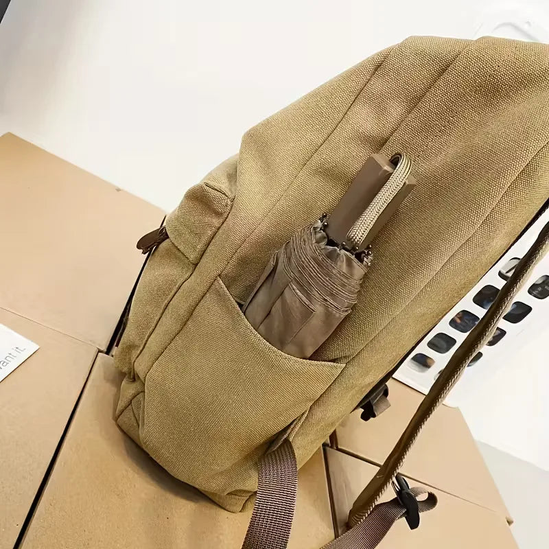 Men's Canvas Backpack – Front Pocket and Adjustable Straps