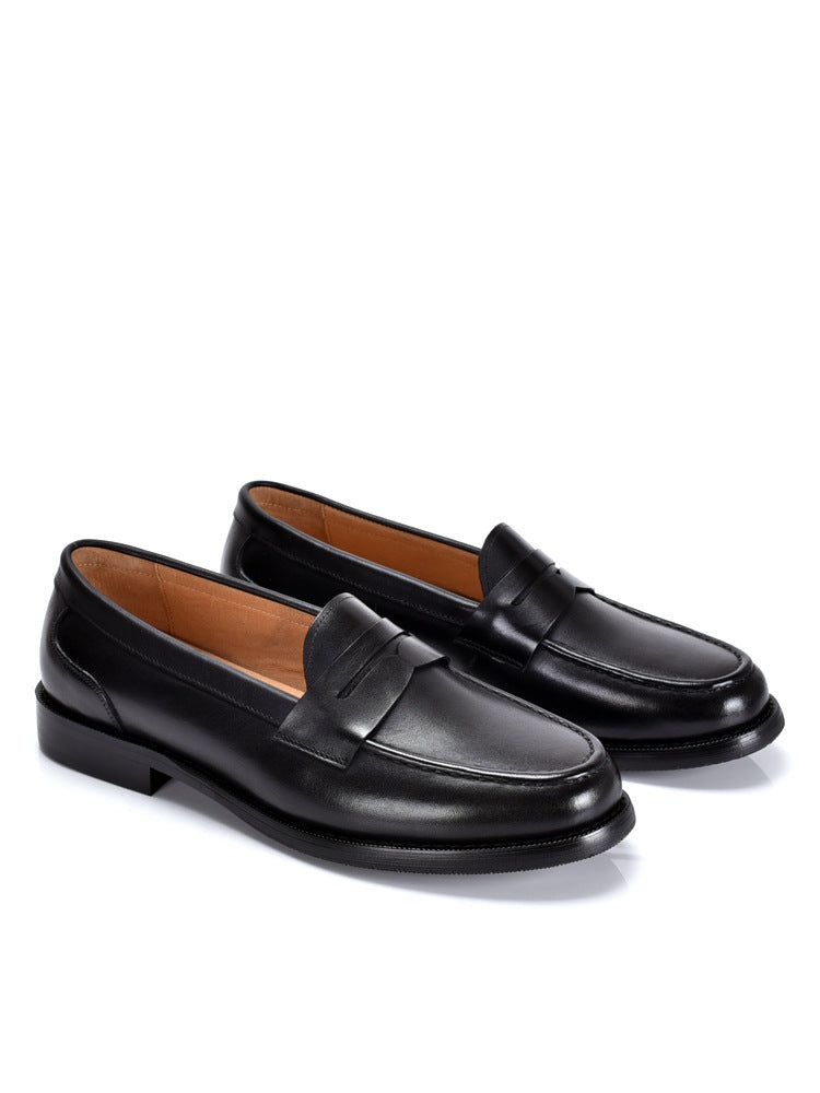 Men's Leather Moccasins – Smooth Upper, Penny Strap & Moc-Toe Stitching