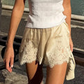 Short Women’s Satin Fabric – Delicate Floral Lace