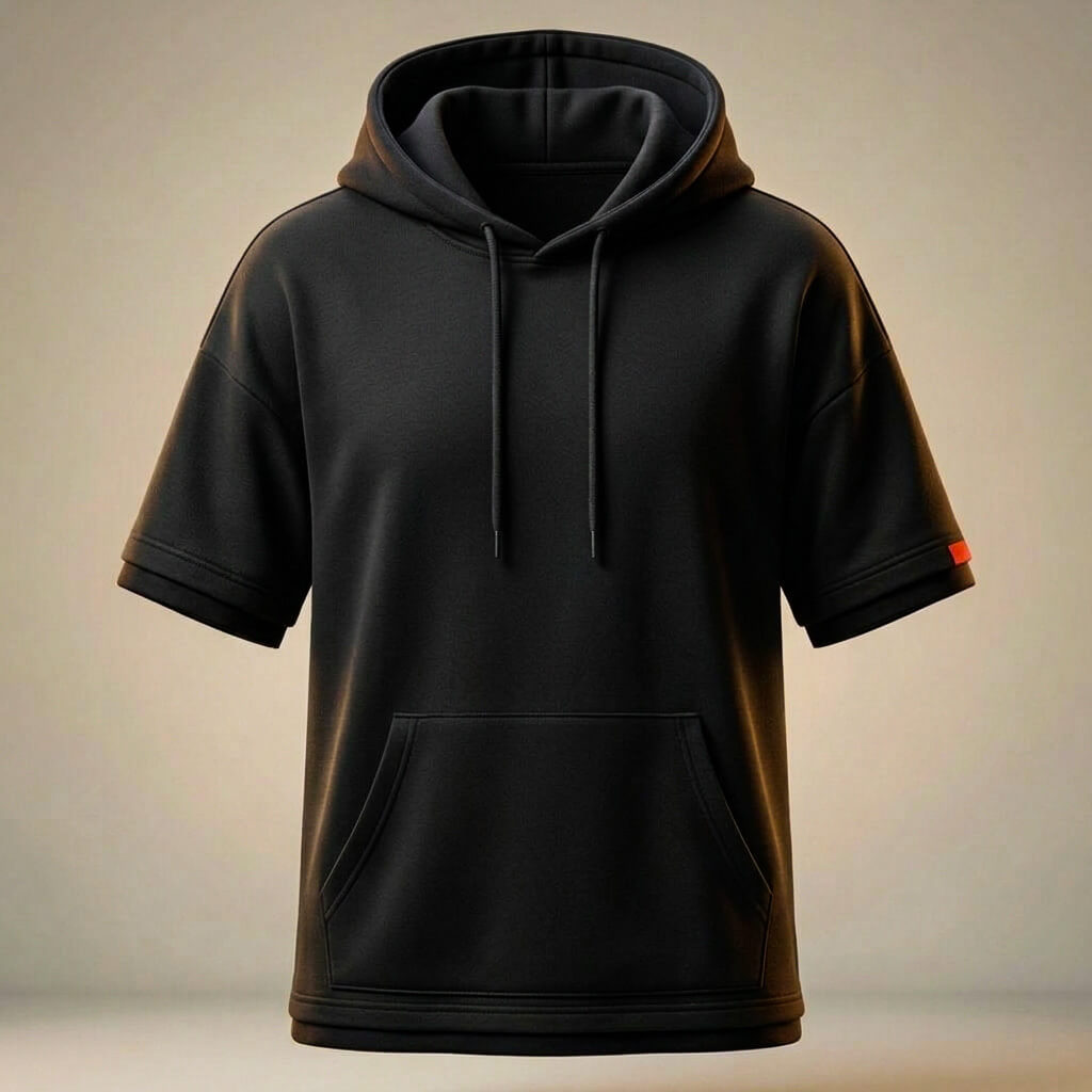 Men’s Cotton Hooded T-Shirt – Relaxed Oversized Streetwear Fit