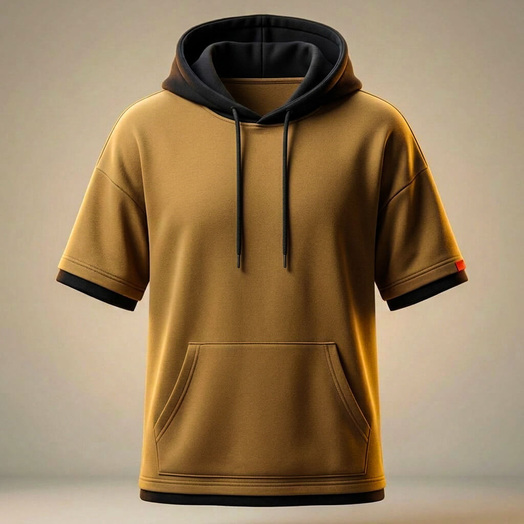 Men’s Cotton Hooded T-Shirt – Relaxed Oversized Streetwear Fit