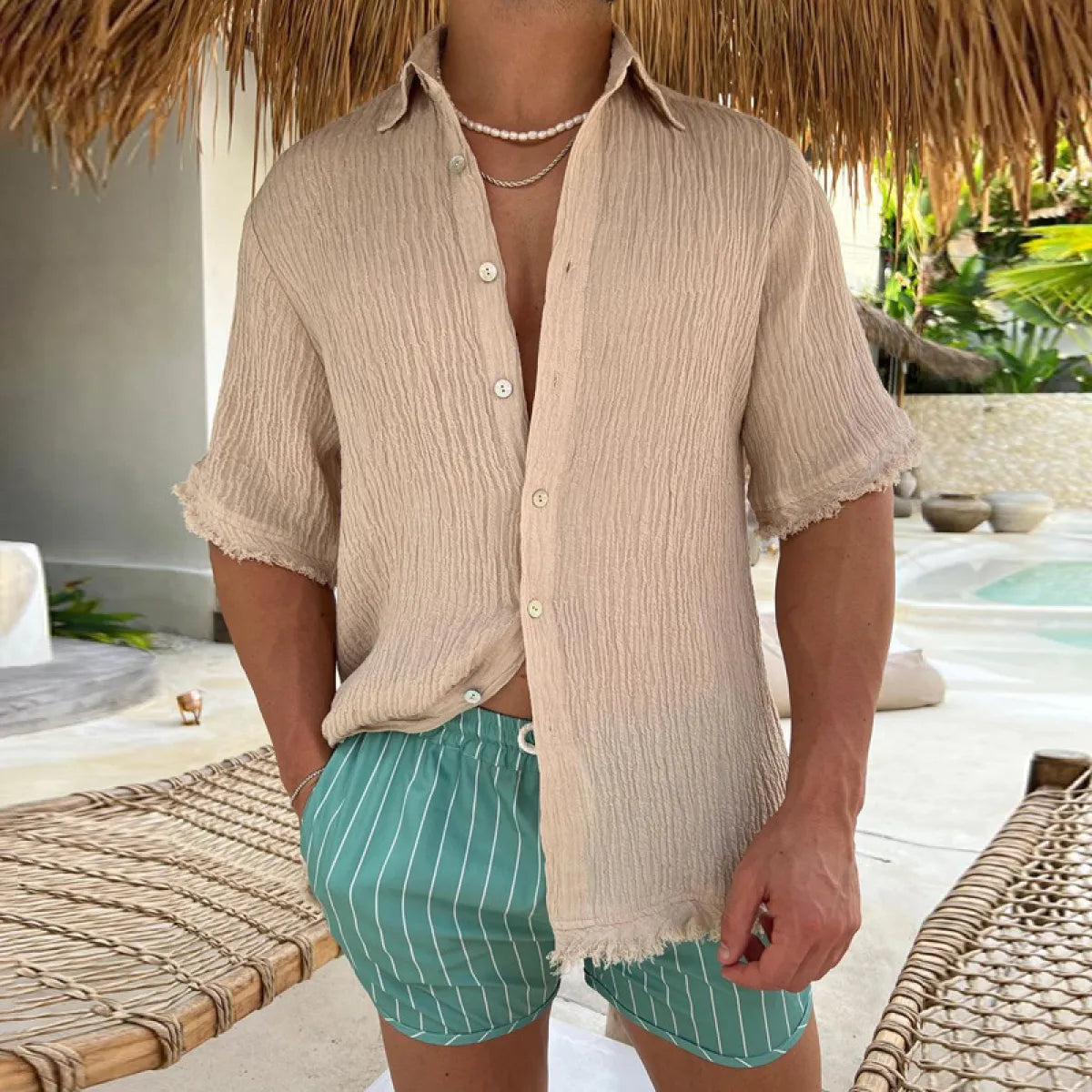 Men's Cotton-Linen Blend Shirt – Relaxed and Breathable Fit