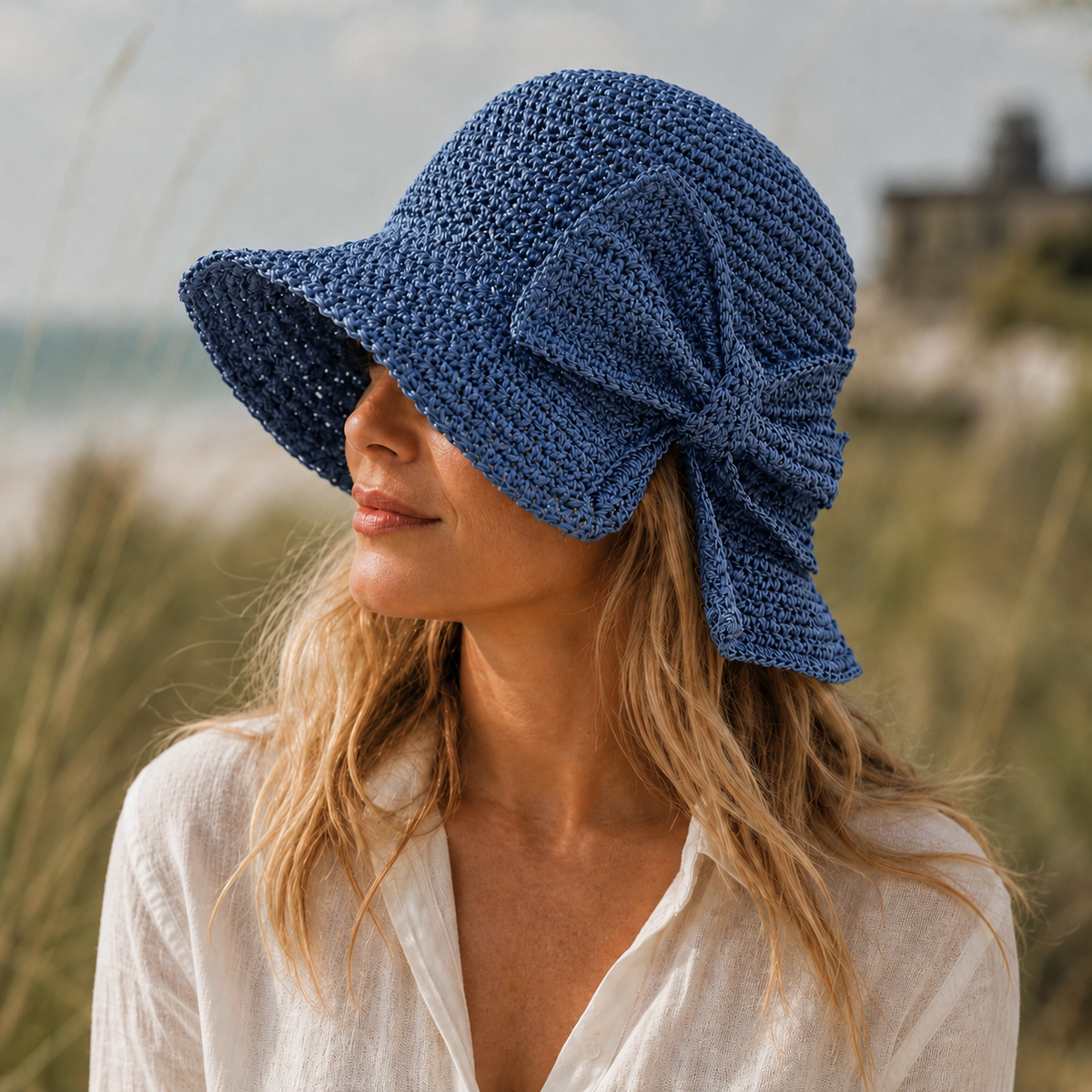 Women's Straw Hat – Short Brim and Braided Bow