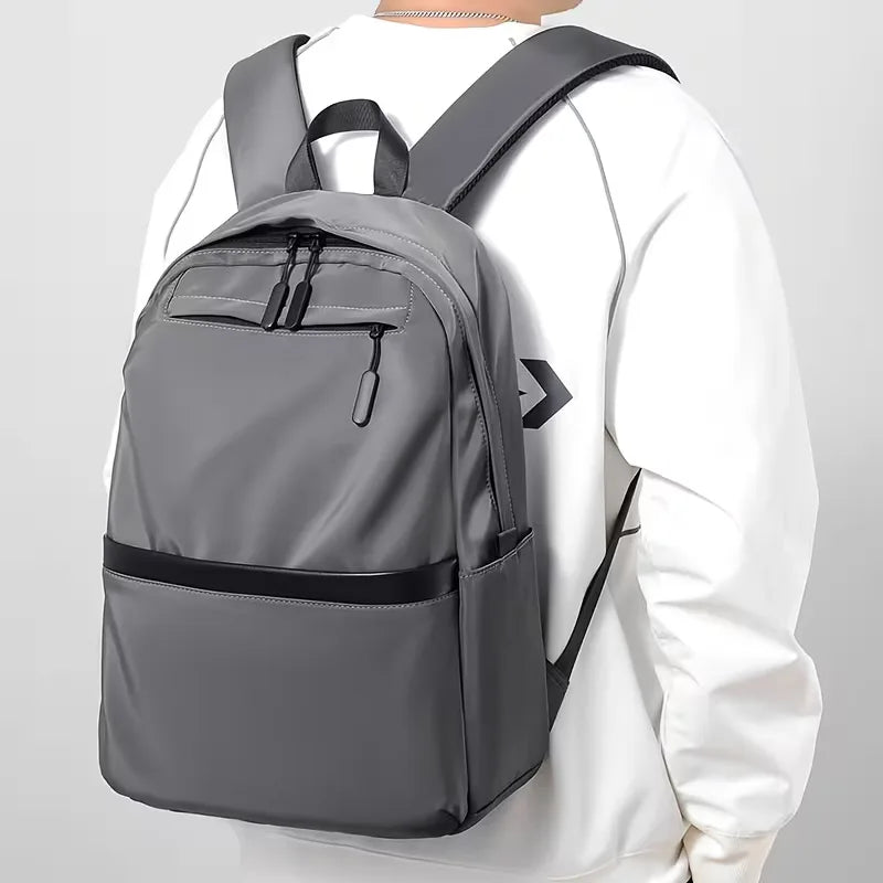Men's Structured Fabric Backpack – Waterproof and Multi-Pocketed