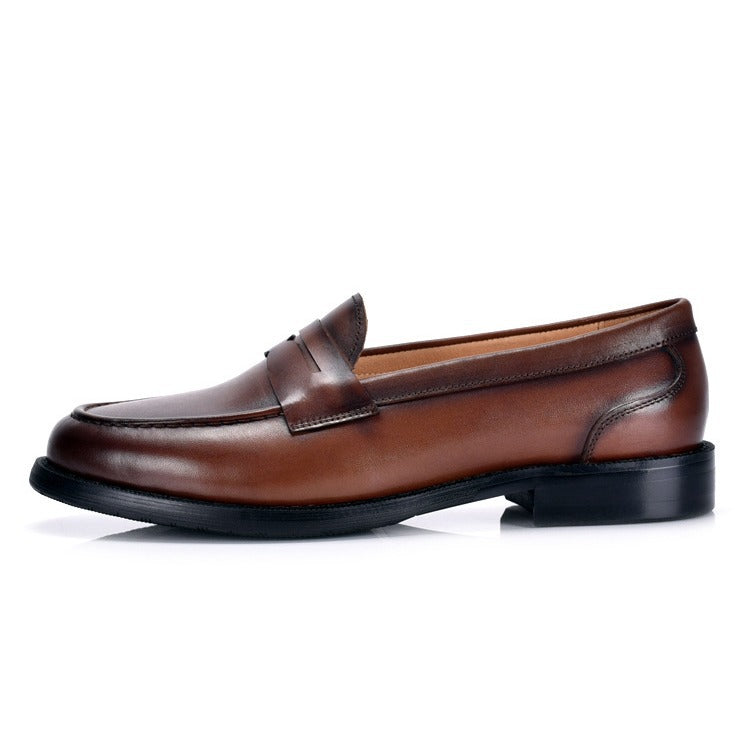 Men's Leather Moccasins – Smooth Upper, Penny Strap & Moc-Toe Stitching