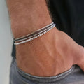 Men's Stainless Steel Bracelet – Set of 4 Minimalist Square Links