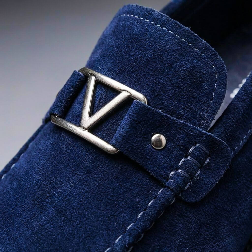 Men's suede leather slip-on loafers – Regular low-profile fit