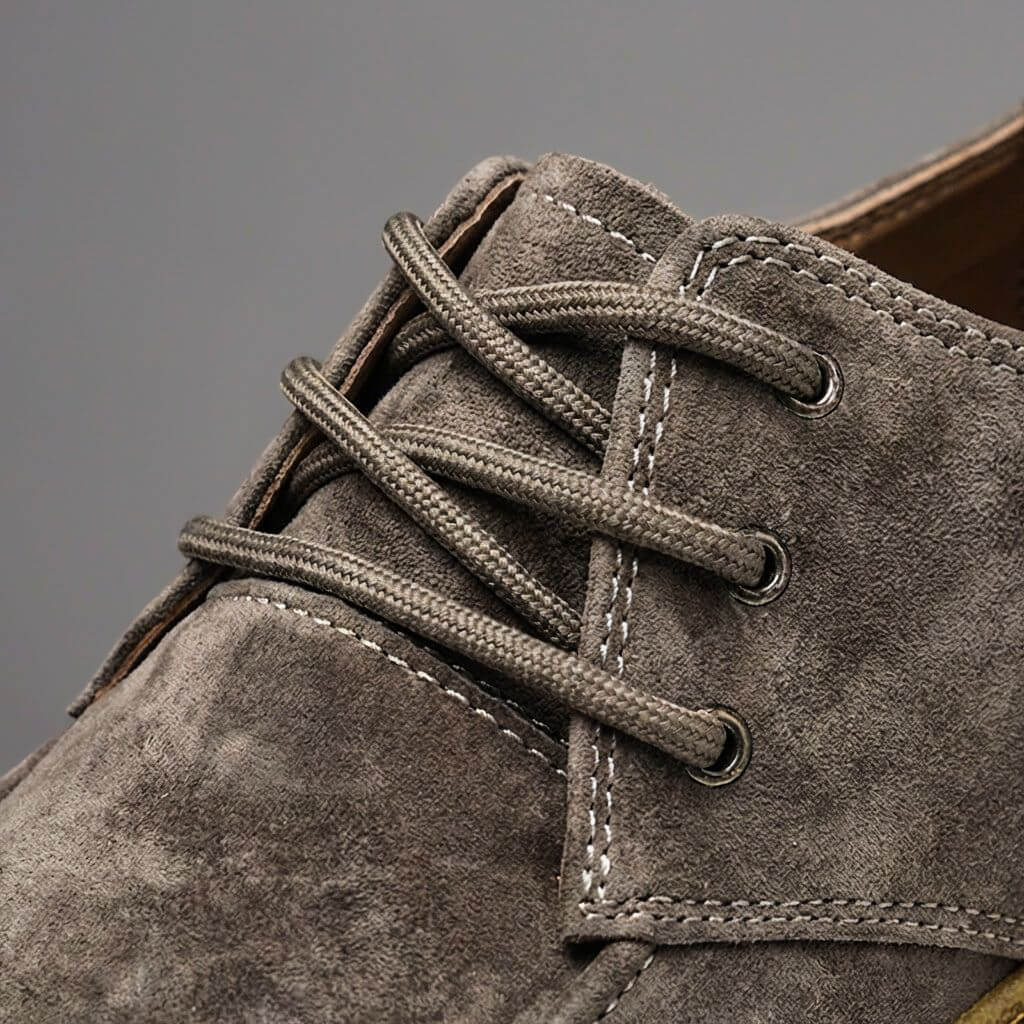 Men's casual suede leather lace-up shoes – Low regular fit