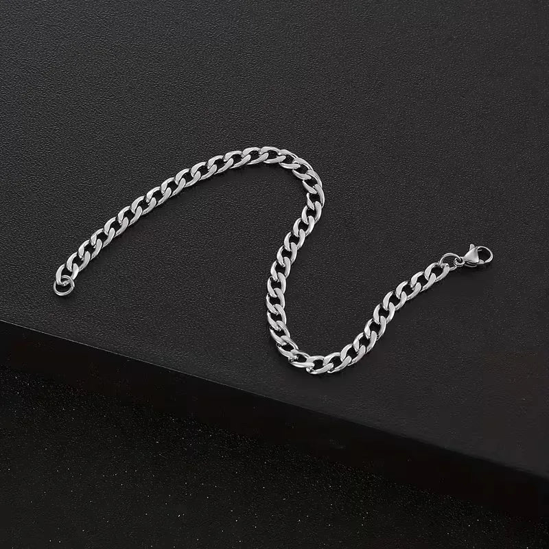 Men's Cuban Link Bracelet – Polished Titanium Steel with Electroplating