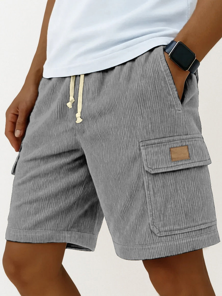 Men's Short Cargo in Corduroy – Elastic Waist with Drawstring