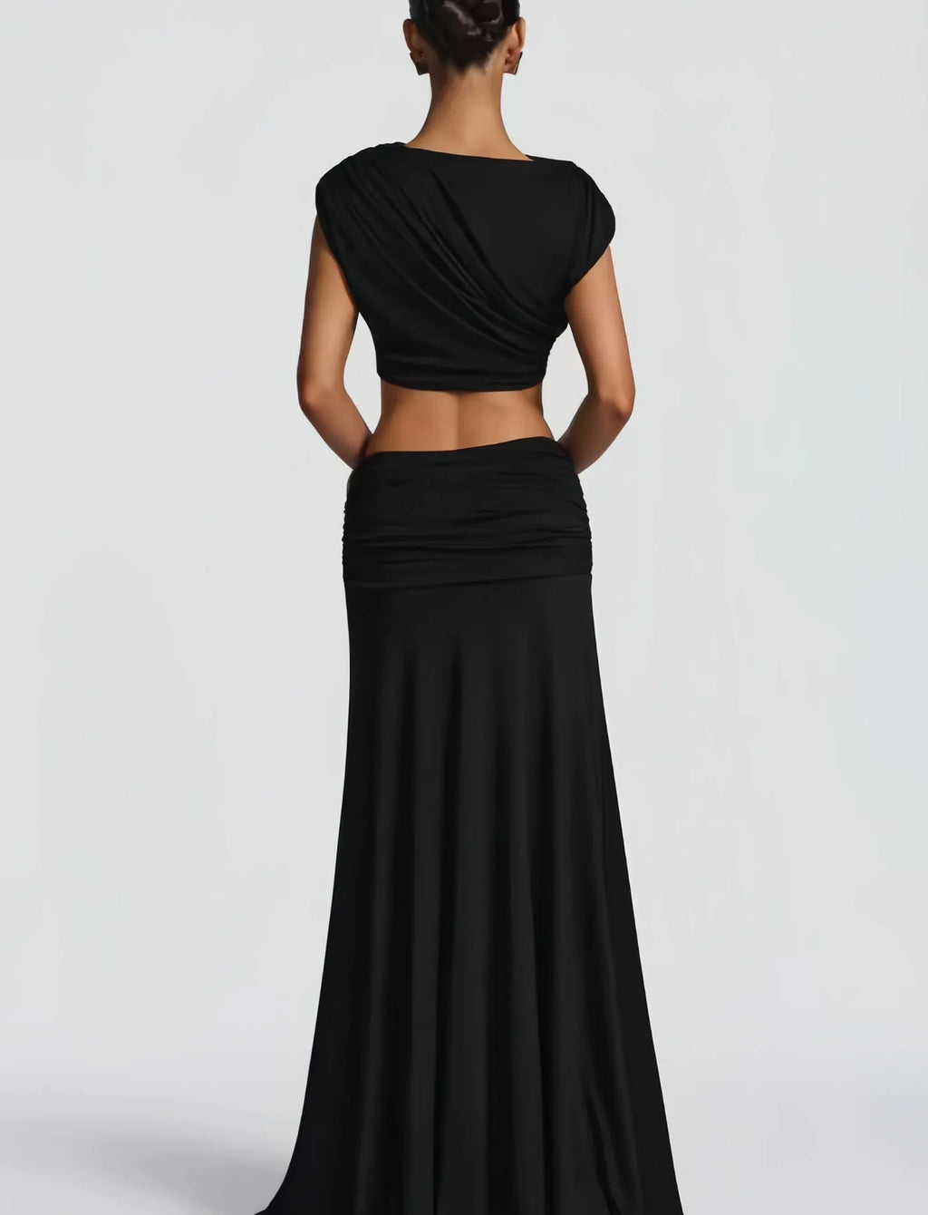 Women's Crop Top and Long Skirt Set – Fluid Stretch Fabric