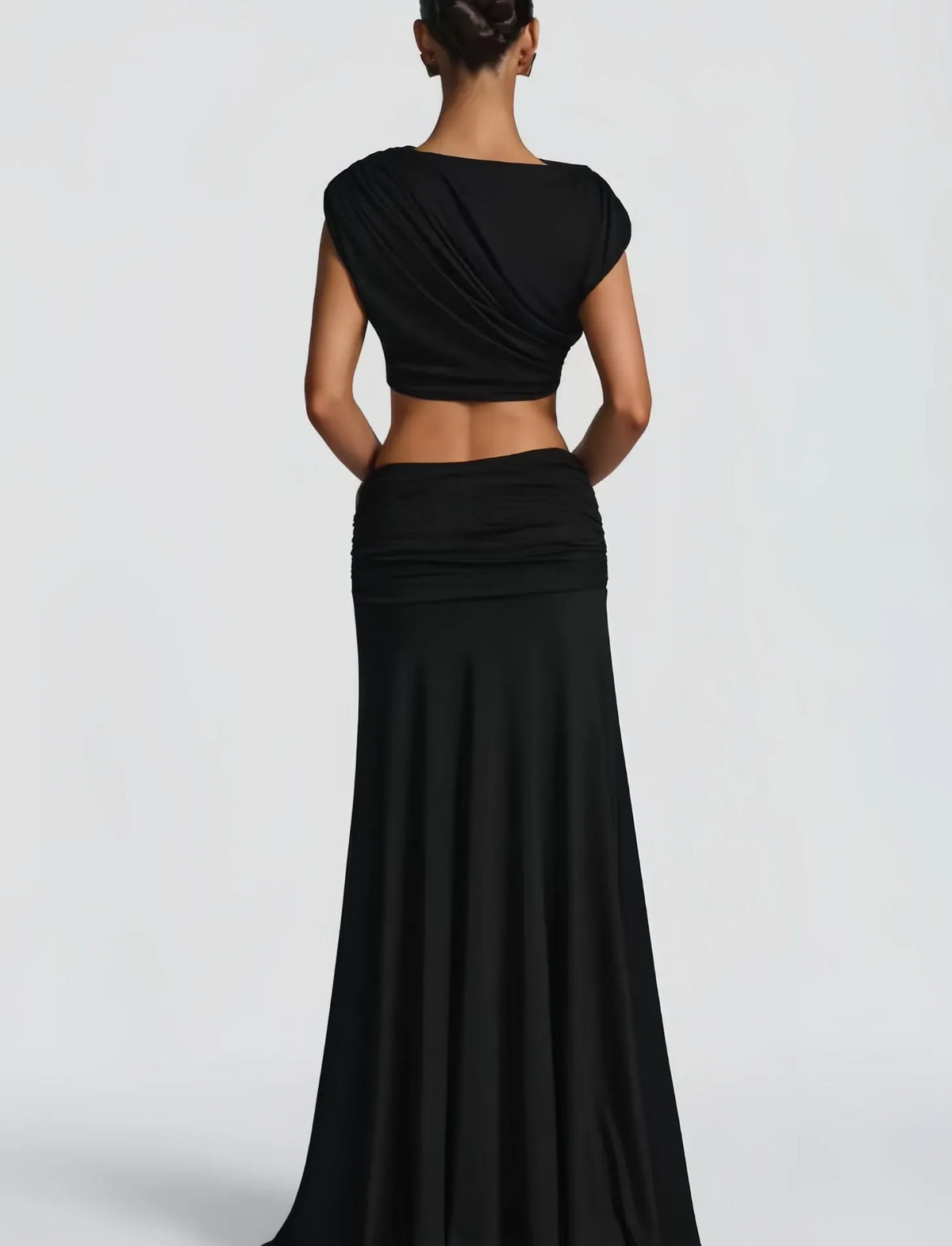 Women's Crop Top and Long Skirt Set – Fluid Stretch Fabric