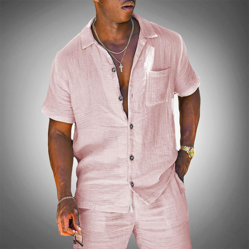 Men's Linen Two-Piece Set – Relaxed Fit Short Sleeves