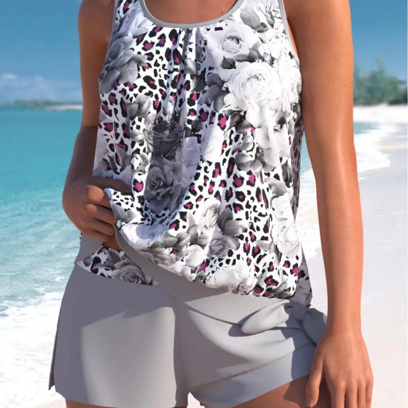 Floral Women's Tankini – Loose and Feminine Two-Piece Set