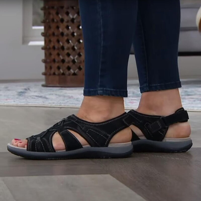 Women's orthopaedic wedge sandals – hook-and-loop cushioned sole