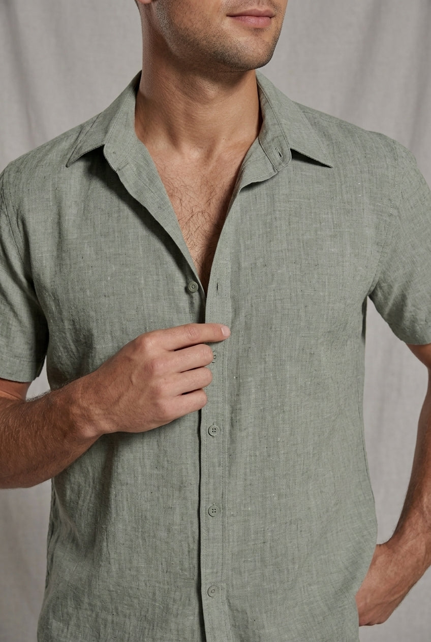 Men's Linen Set Shirt and Shorts – Relaxed Fit