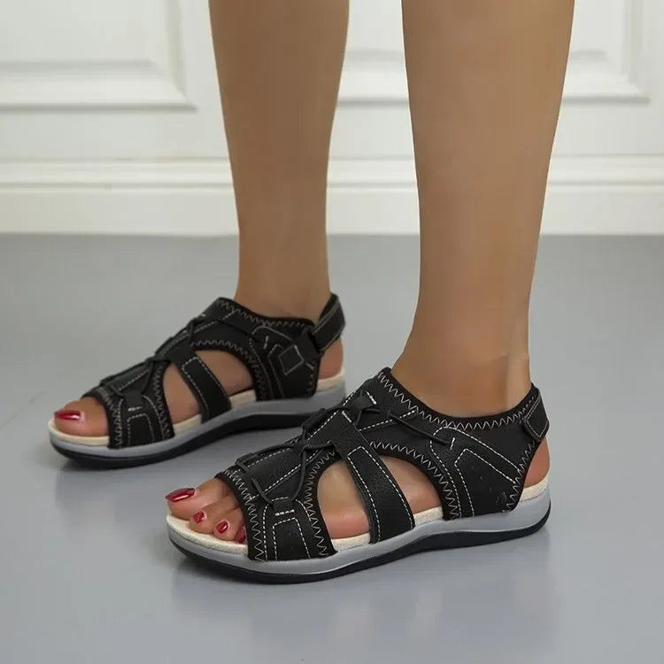 Women's orthopaedic wedge sandals – hook-and-loop cushioned sole