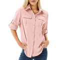 Women's Safari Utility Shirt – Roll-Up Sleeves Casual Fit